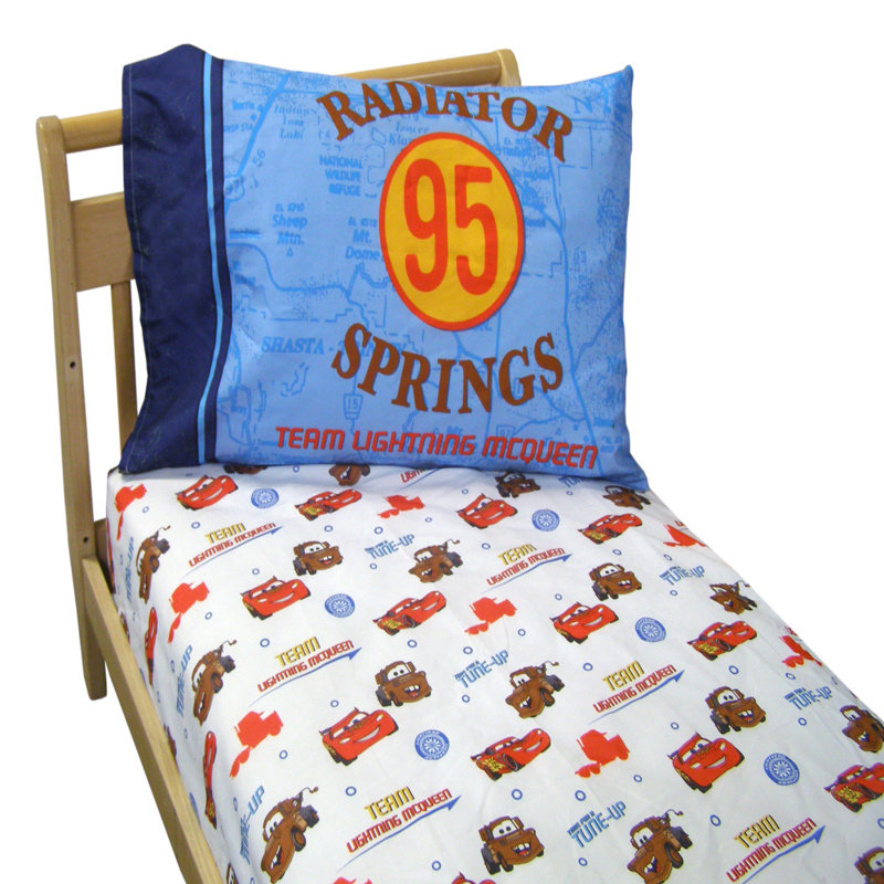 NoJo Disney Cars Team Lightning McQueen 2 Piece Toddler Bedding Set ...